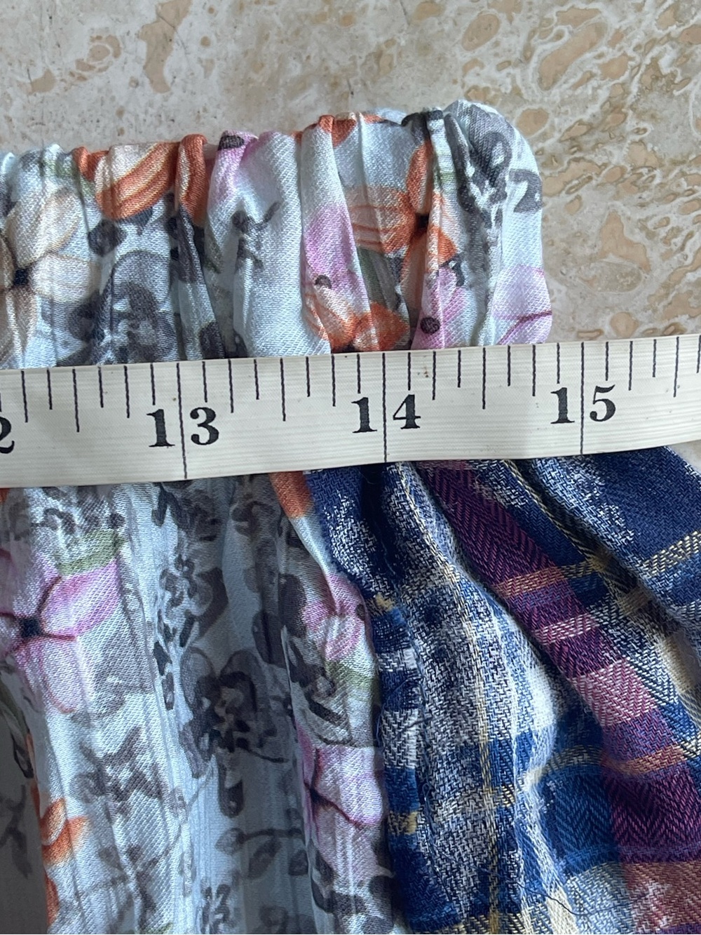 POL Boho Patchwork Wide Leg Pants Floral Plaid Bohemian Festival Pants Med NWT - Picture 8 of 10